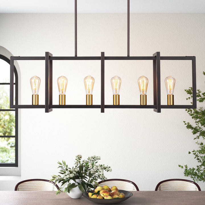 Zenvia 6-Light Dimmable Aluminum Kitchen Island Industrial Chandelier (43") My Store