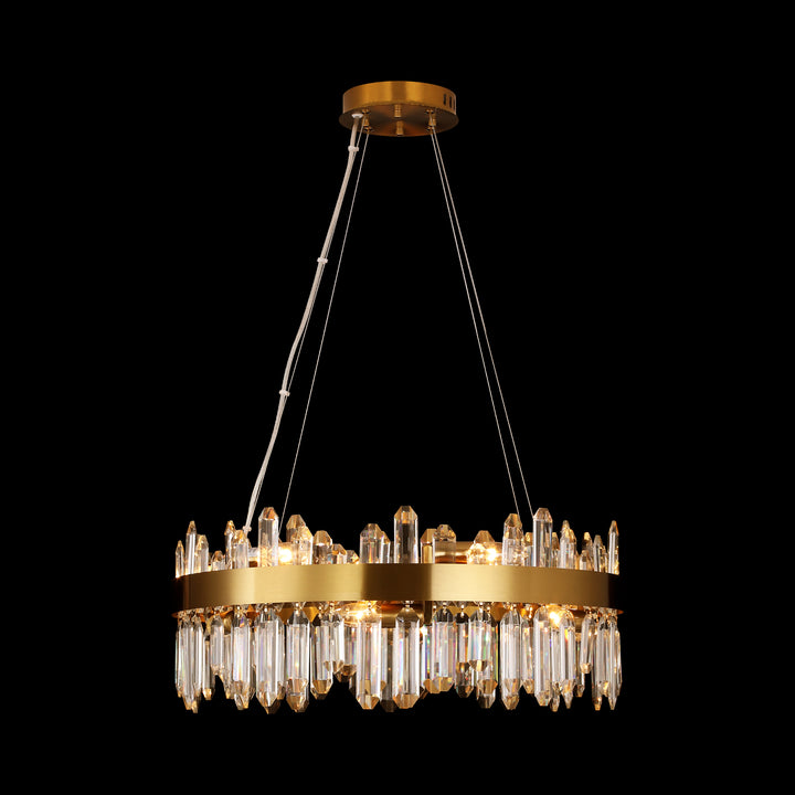 Velroa 12-Light Dimmable Crystal Glam Ring Chandelier (24") Brightelier