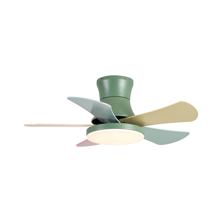 Stelo Dimmable LED Flush Mount Glam Ceiling Fan Light (35") Brightelier