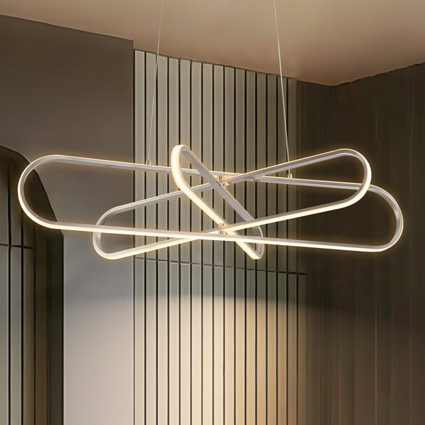 Brillara 3-Light Dimmable Aluminum LED Modern Unique Statement Chandelier (39")