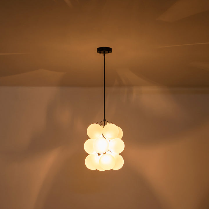 Orbina 2-Light Sputnik Globe Bubble Transitional Chandelier (11") Brightelier