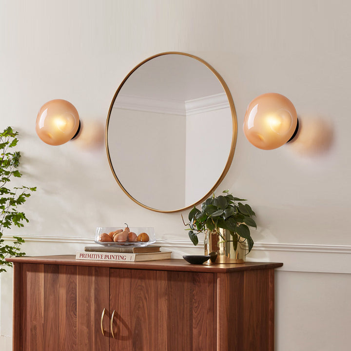 Hearthline 1-Light Unique Dimmable Modern Glass Shaded Wall/Ceiling Mounted Light (7") Brightelier