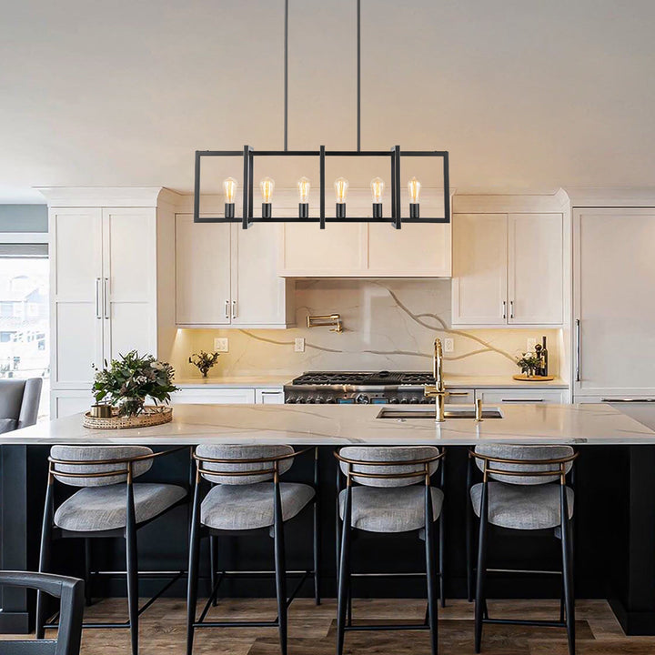 Zenvia 6-Light Dimmable Aluminum Kitchen Island Industrial Chandelier (43") My Store