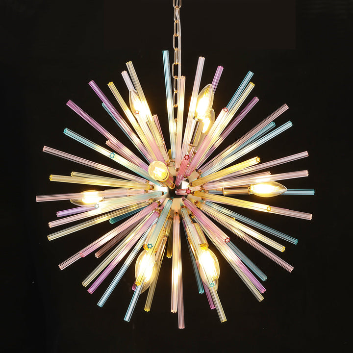 Eclipsa 12-Light Sputnik Sphere Firework Rainbow Glam Chandelier (22") My Store