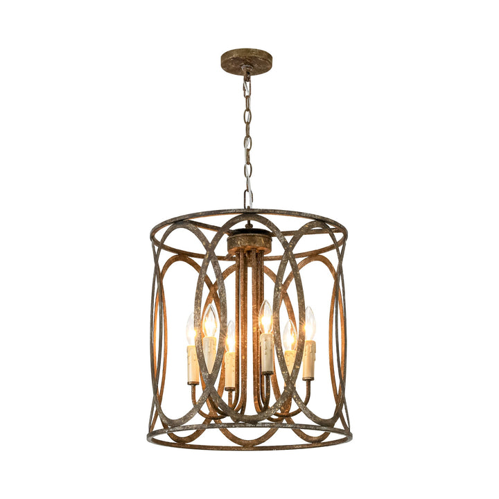 Dravyn 4-Light Dimmable Rustic Caged Chandelier (17") My Store