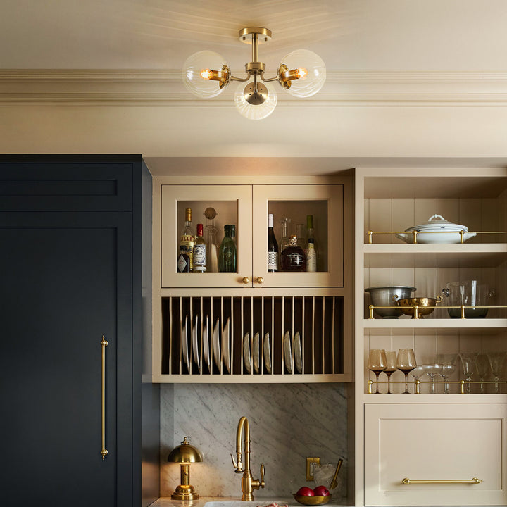 Soluma 3-Light Dimmable Glass Bubble Semi Flush Mount (23") My Store