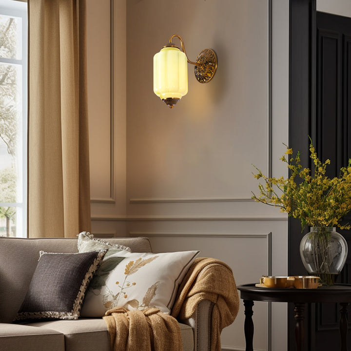 Tranquix 1-Light French Retro Copper Glass Wall Sconce (10") Brightelier