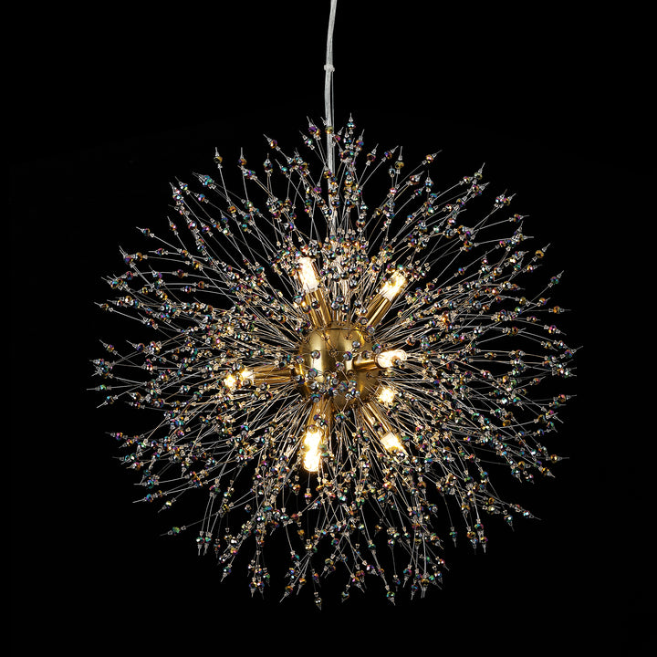 Solmere 9-Light Crystal Firework Contemporary Chandelier (20") Brightelier