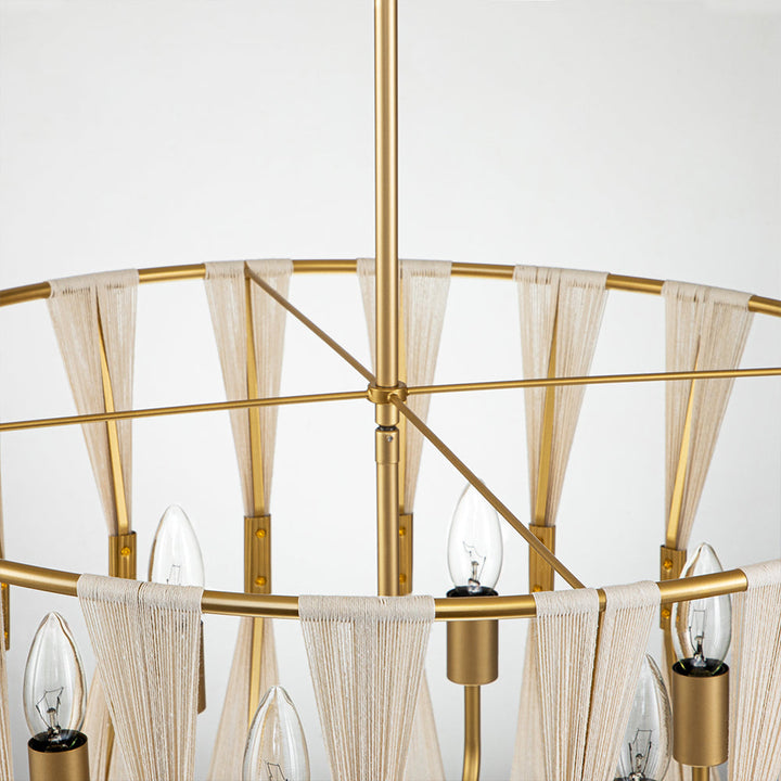 Rovista 6-Light Bleached Natural Rope Boho Pendant (24") My Store