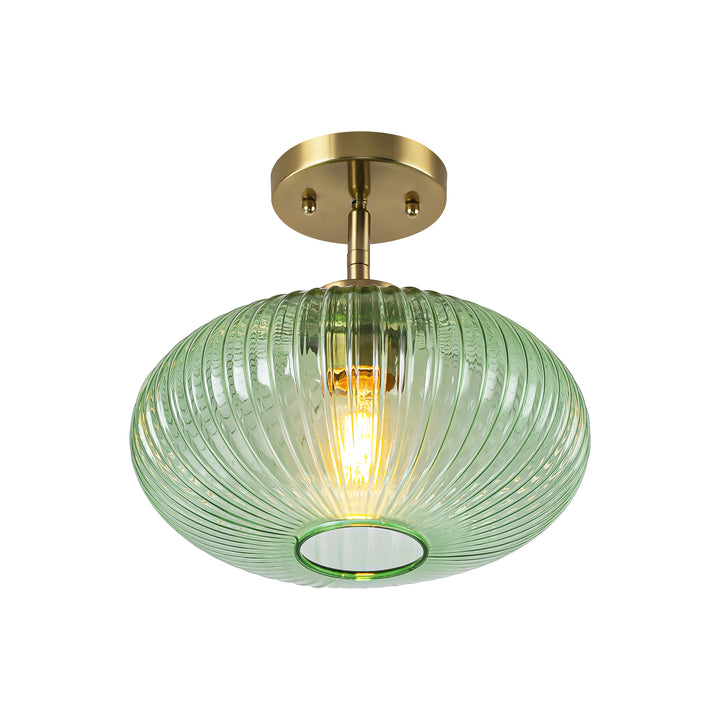 Brillara 1-Light Lantern Shape Semi-Flush Mount Light (12") Brightelier