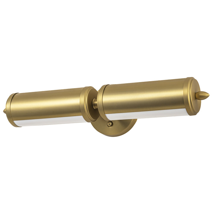 Noctura 1-Light Dimmable Led Vintage Brass Glossy Opal Glass Vanity Light (20") Brightelier