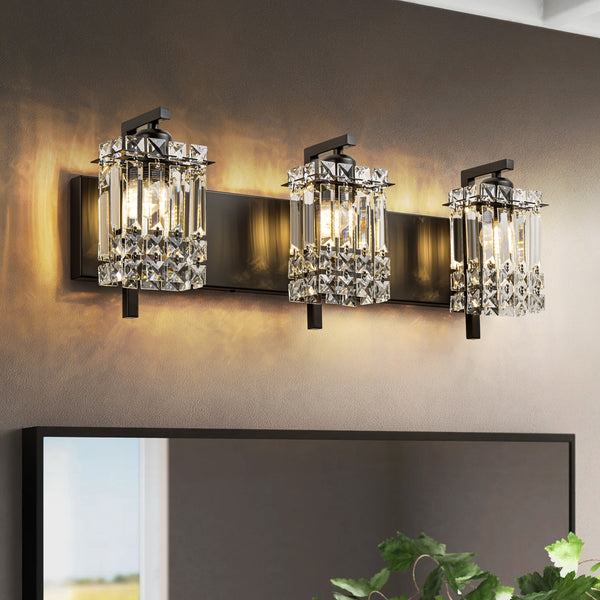 Eclara 3-Light Crystal Glam Modern Wall Sconce (26")