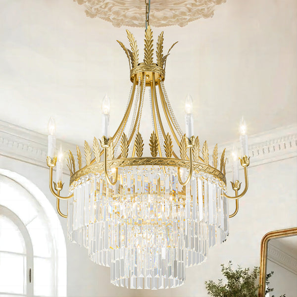 Faylux 10-Light Luxury Neoclassical Crystal Chandelier (31")