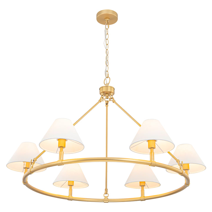 Dresqui 6-Light Dimmable Wagon Wheel Modern Chandelier (39") Brightelier