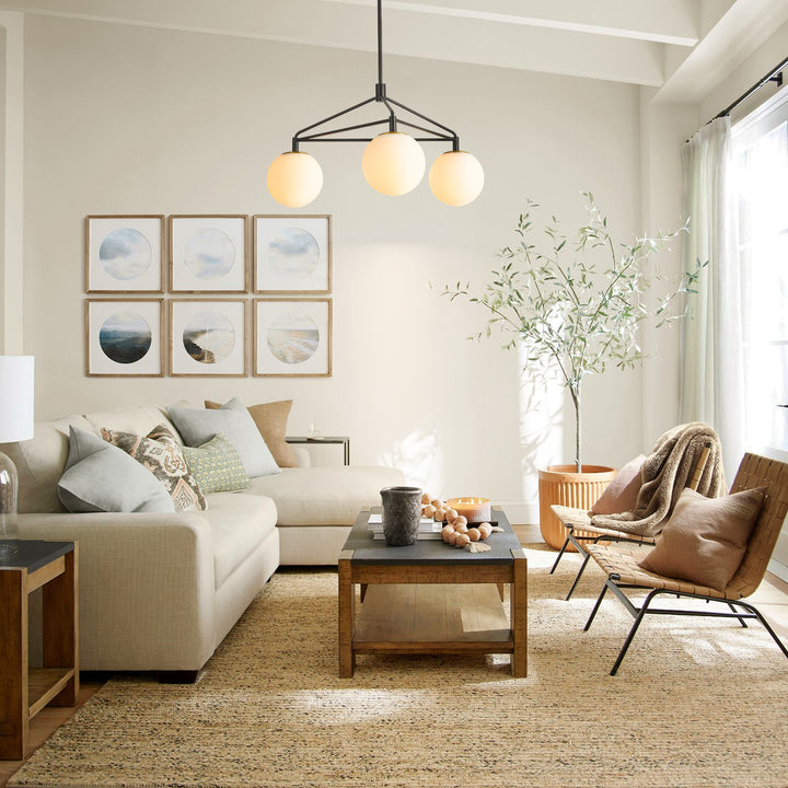 Veylin 3-Light Dimmable Glass Modern Geometric Chandelier (30") My Store