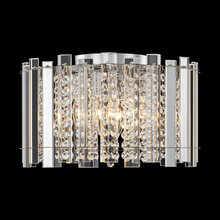 Brindlea 4-Light Cylinder Drum Crystal Flush Mount (14") Brightelier