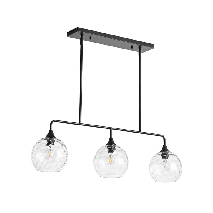 Noctura 3-Light Linear Clear Textured Glass Modern Pendant (39") My Store
