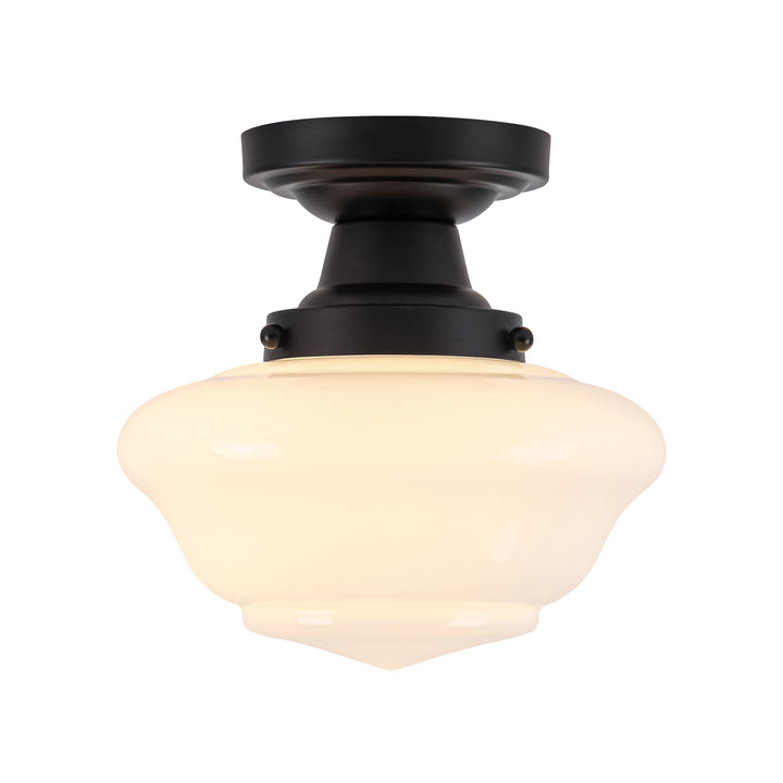 Terrana 1-Light Opal Modern Modern Semi-Flush Mount (12") Brightelier