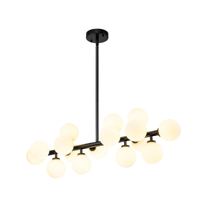 Zenvia 16-Light Kitchen Island Glass Bubble Modern Chandelier (35") Brightelier