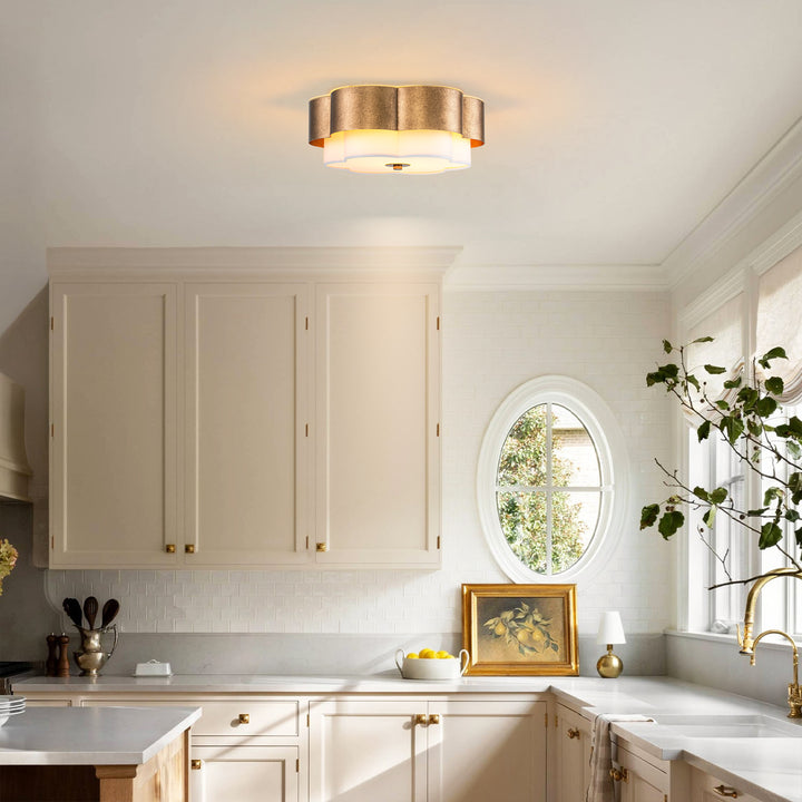 Apex 2-Light Dimmable Transitional Vintage Flush Mount (14") Brightelier