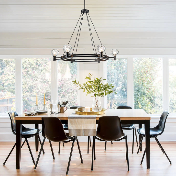 Dresqui 6-Light Dimmable Wheel Crystal Mid-Century Chandelier (35") My Store