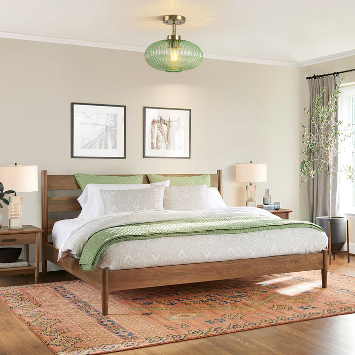 Brillara 1-Light Lantern Shape Semi-Flush Mount Light (12") Brightelier