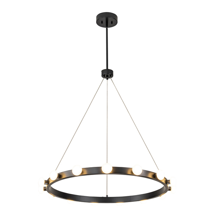 Glintory 12-Light LED Wagon Wheel Integrated Modern Chandelier (34") Brightelier