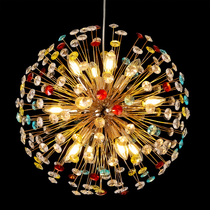 Eclipsa 12-Light Linear Crystal Starburst Firework Glam Pendant (22") My Store