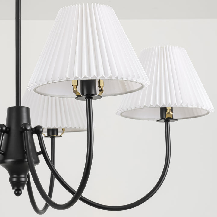 Wesley 5-Light Sputnik Cluster Cone Fabric Shade French Country Chandelier (37") Brightelier