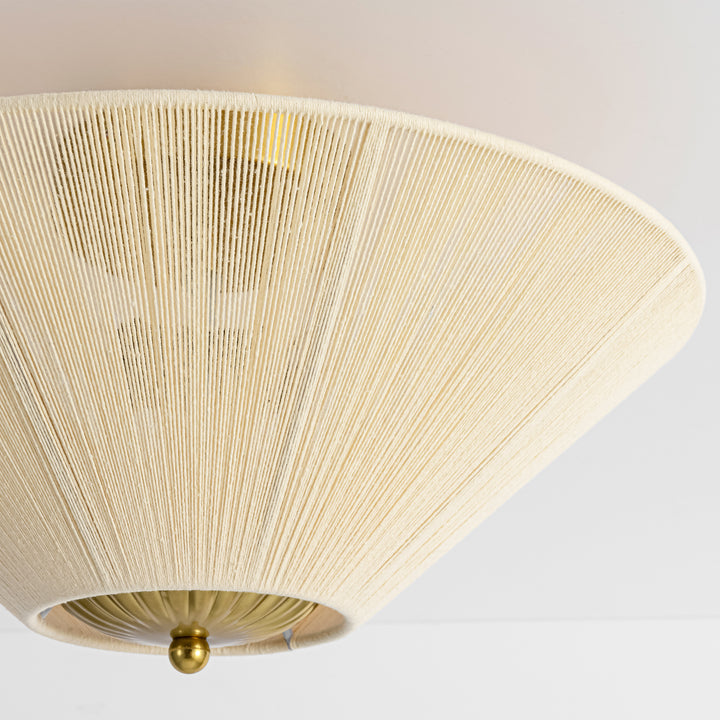 Rovista 2-Light Farmhouse Natural Rope Boho Semi-Flush Mount (15") My Store