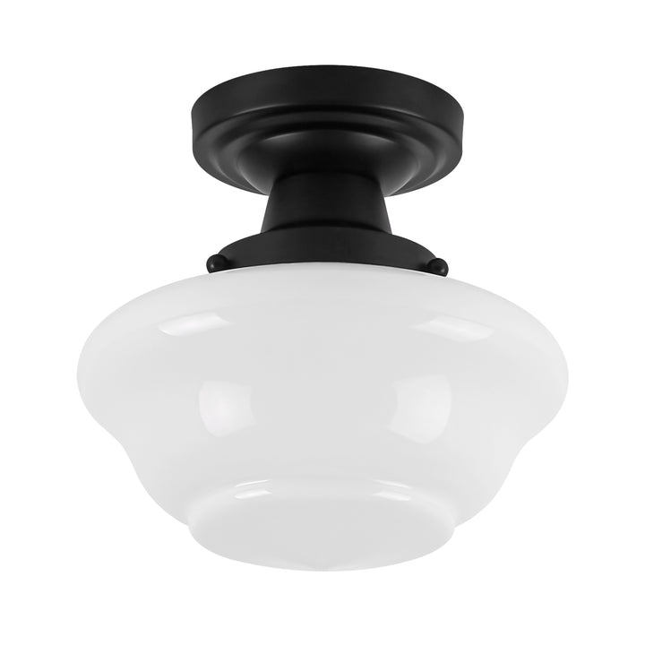 Terrana 1-Light Opal Modern Modern Semi-Flush Mount (12") Brightelier