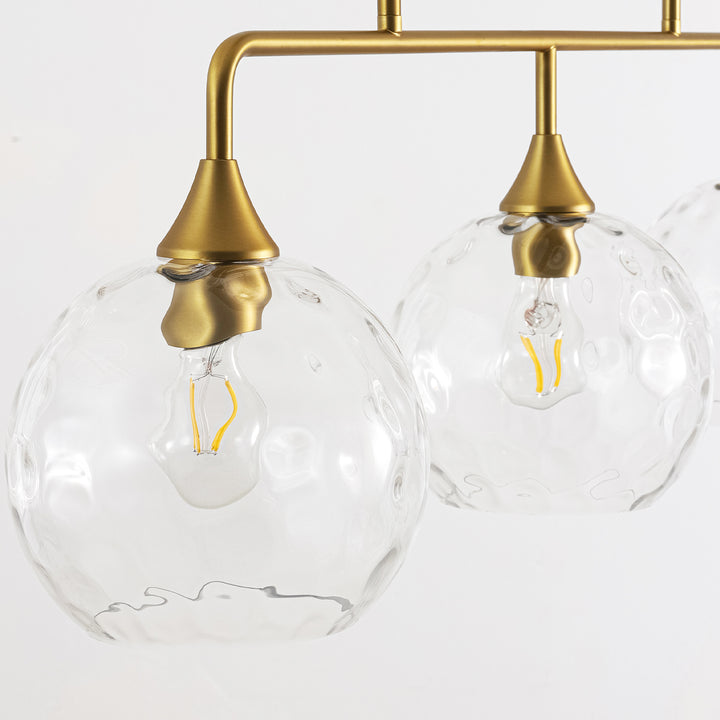 Noctura 3-Light Linear Clear Textured Glass Modern Pendant (39") My Store