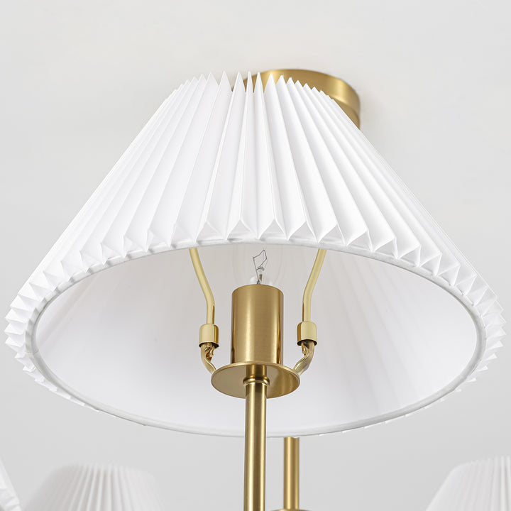 Wesley 5-Light Sputnik Cluster Cone Fabric Shade French Country Chandelier (37") Brightelier