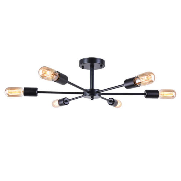 Whispora 6-Light Dimmable Linear Contemporary Semi Flush Mount (24")