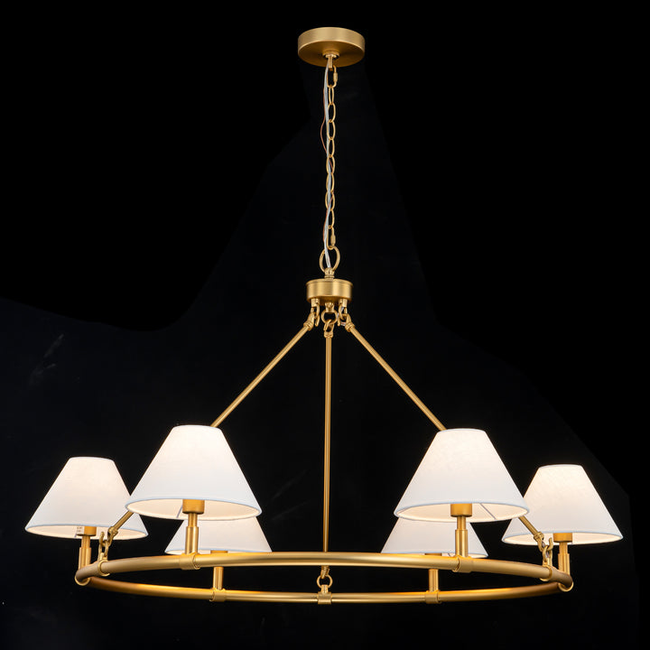 Dresqui 6-Light Dimmable Wagon Wheel Modern Chandelier (39") Brightelier