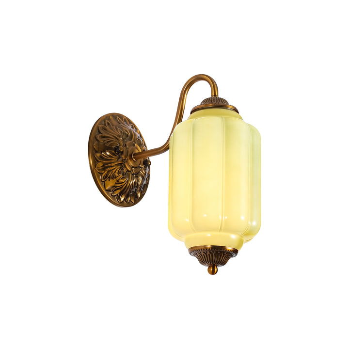 Tranquix 1-Light French Retro Copper Glass Wall Sconce (10") Brightelier