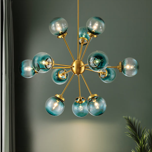 Veylin 12-Light Dimmable Sputnik Bubble Contemporary Chandelier (38")