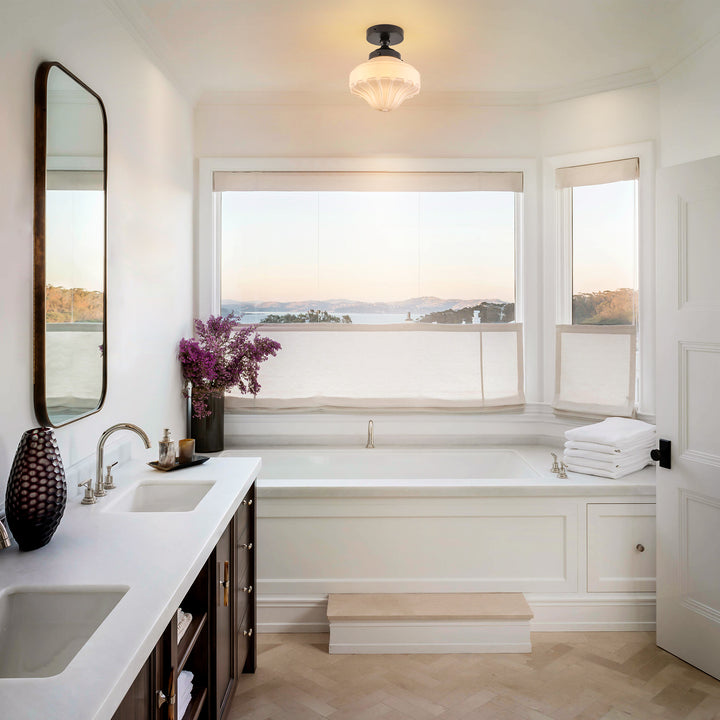 Terrana 1-Light lce-cream Semi-FlushMount Ceiling Light (9") Brightelier