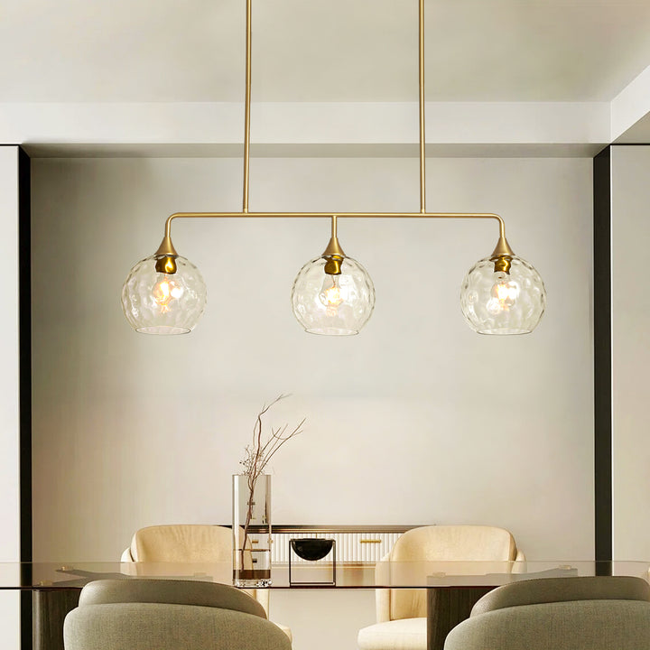 Noctura 3-Light Linear Clear Textured Glass Modern Pendant (39") My Store