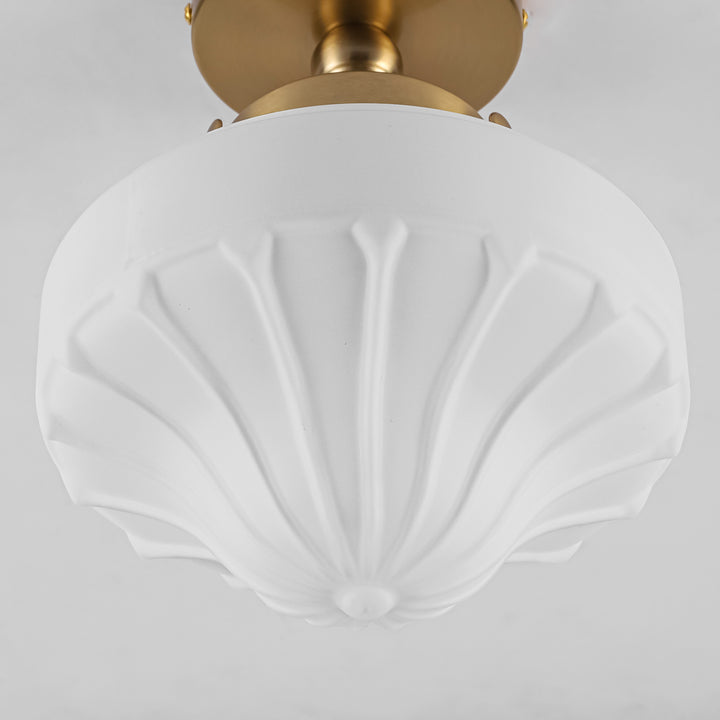 Terrana 1-Light lce-cream Semi-FlushMount Ceiling Light (9") Brightelier