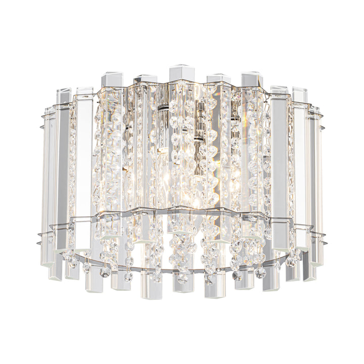 Brindlea 4-Light Cylinder Drum Crystal Flush Mount (14") My Store