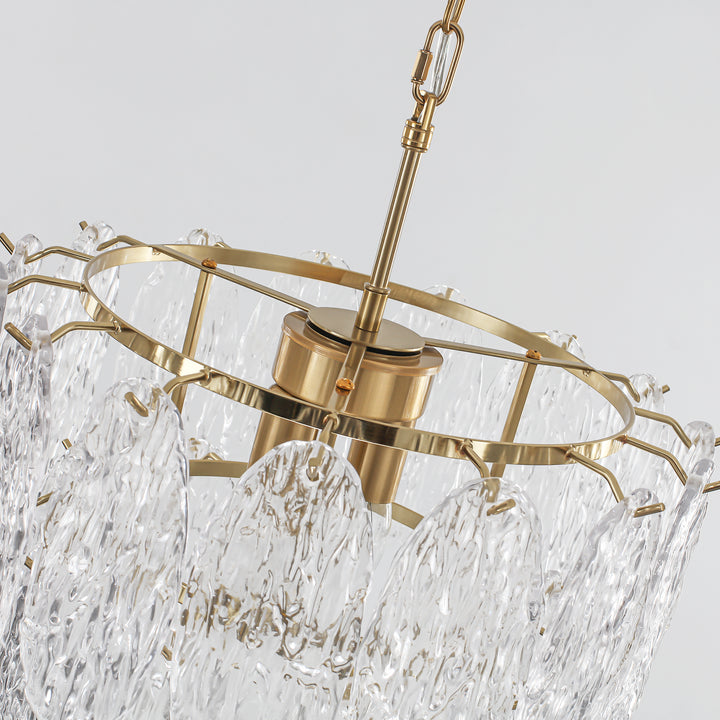 Brindlea 2-Light Drum Pressed Tiered Glass Crystal Transitional Chandelier (24") Brightelier