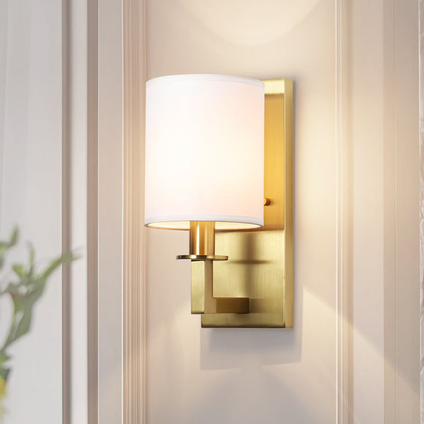 Tranquix 1-Light Dimmable Fabric Boho Shaded Wall Sconce (12") My Store