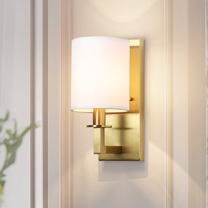 Tranquix 1-Light Dimmable Fabric Boho Shaded Wall Sconce (12") My Store