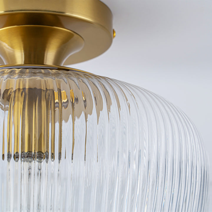 Terrana 1-Light Ribbed Glass Mid-Century Modern Semi-Flush Mount (10") Brightelier