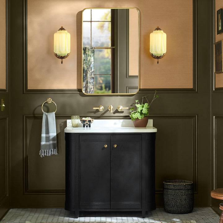 Tranquix 1-Light French Retro Copper Glass Wall Sconce (10") Brightelier