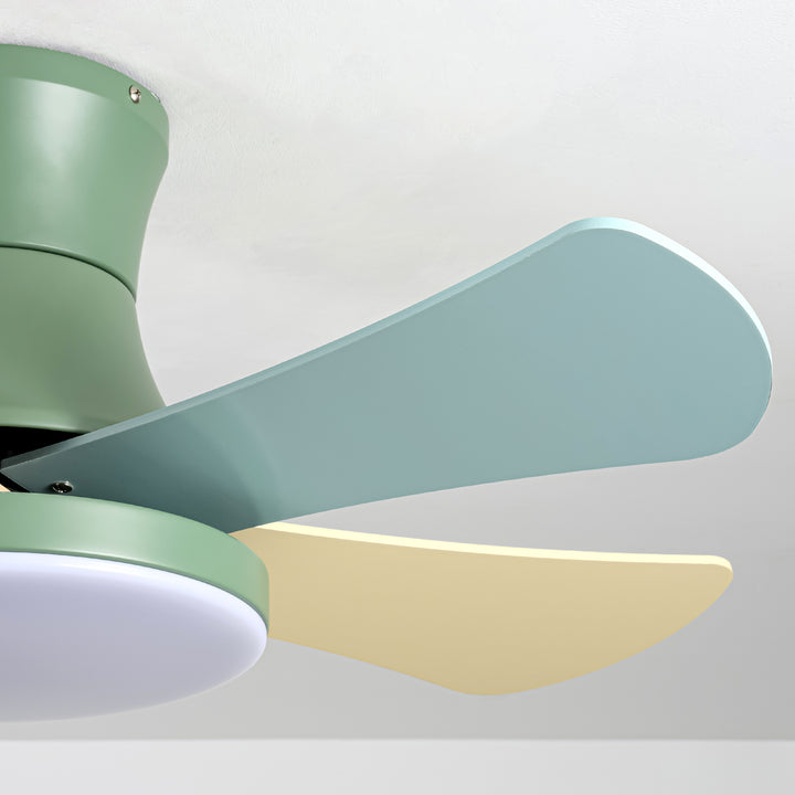 Stelo Dimmable LED Flush Mount Glam Ceiling Fan Light (35") Brightelier