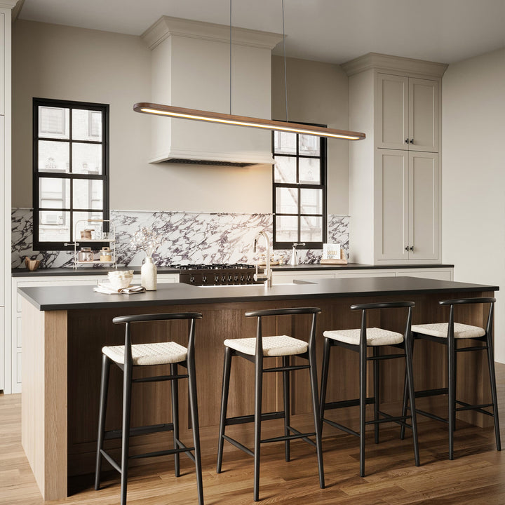 Lumisca Integrated LED Wood Linear Farmhouse Chandelier (47") Brightelier