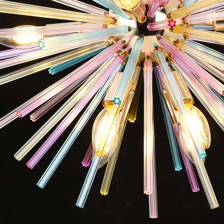 Eclipsa 12-Light Sputnik Sphere Firework Rainbow Glam Chandelier (22") My Store
