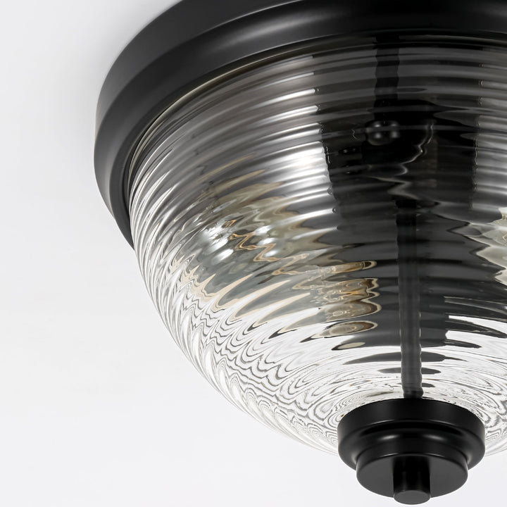 Velroa 2-Light Dimmable Glass Industrial Dome Flush Mount (12") My Store